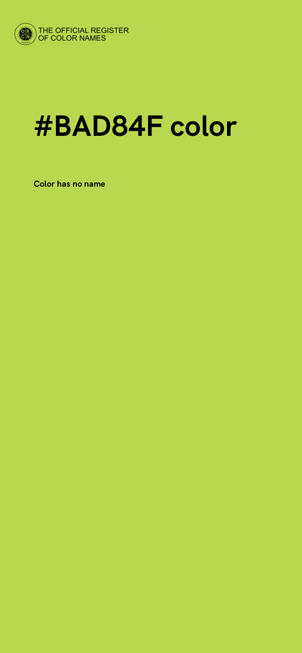 #BAD84F color image
