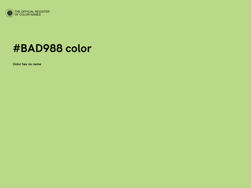 #BAD988 color image