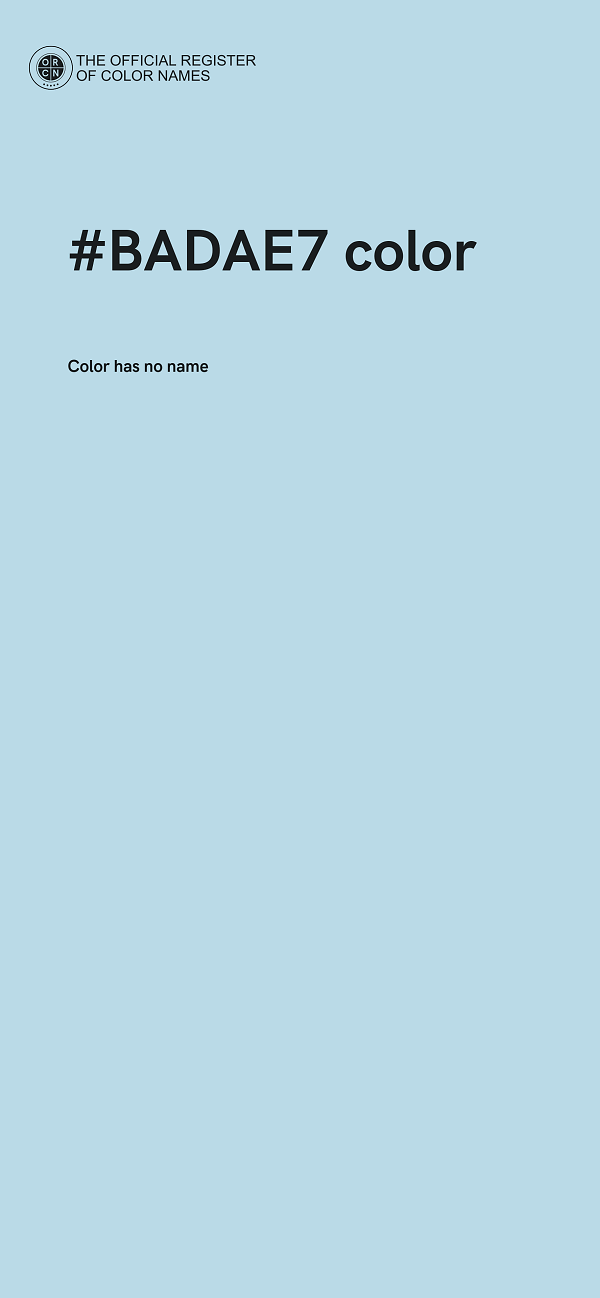 #BADAE7 color image