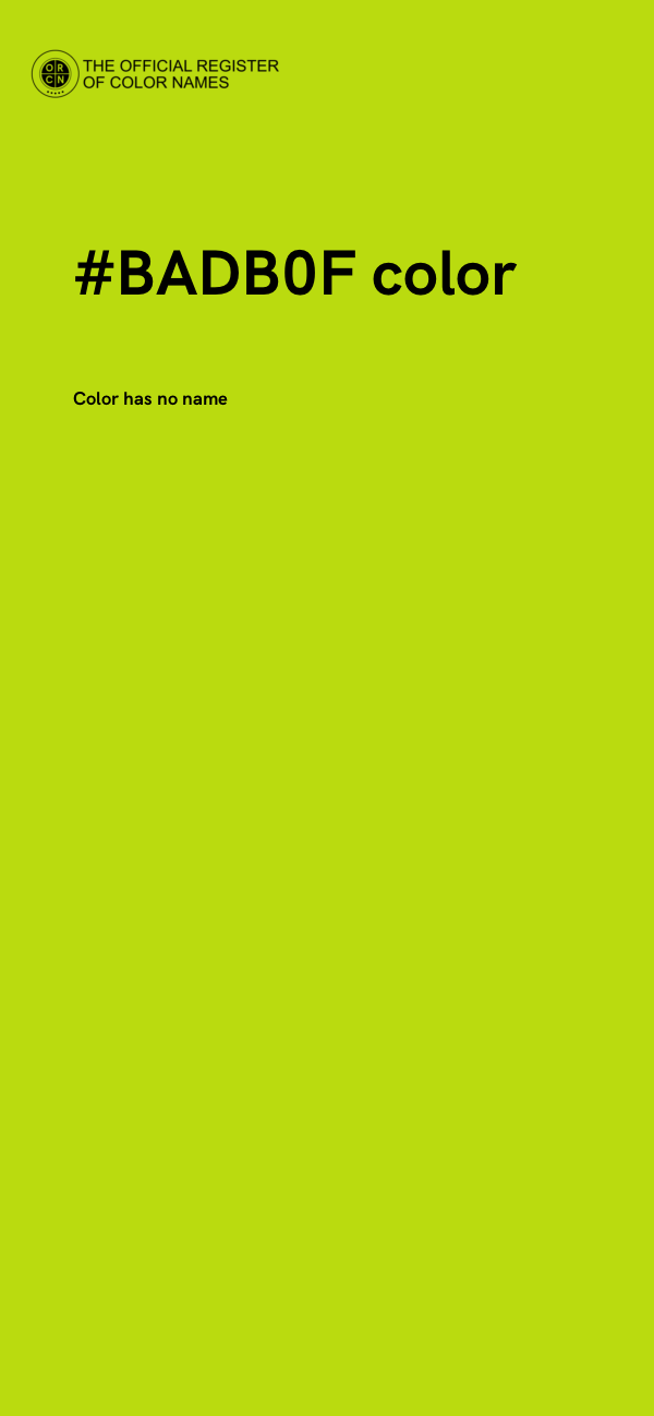 #BADB0F color image