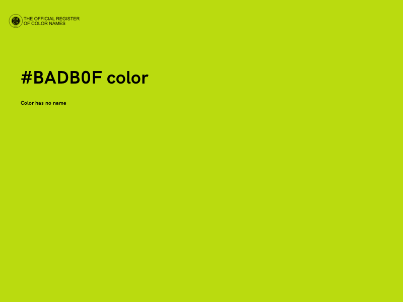 #BADB0F color image