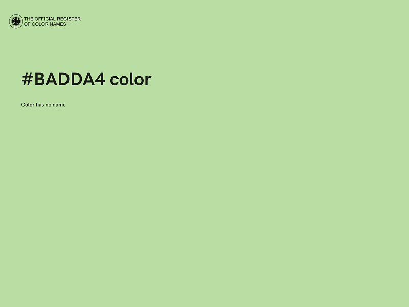 #BADDA4 color image
