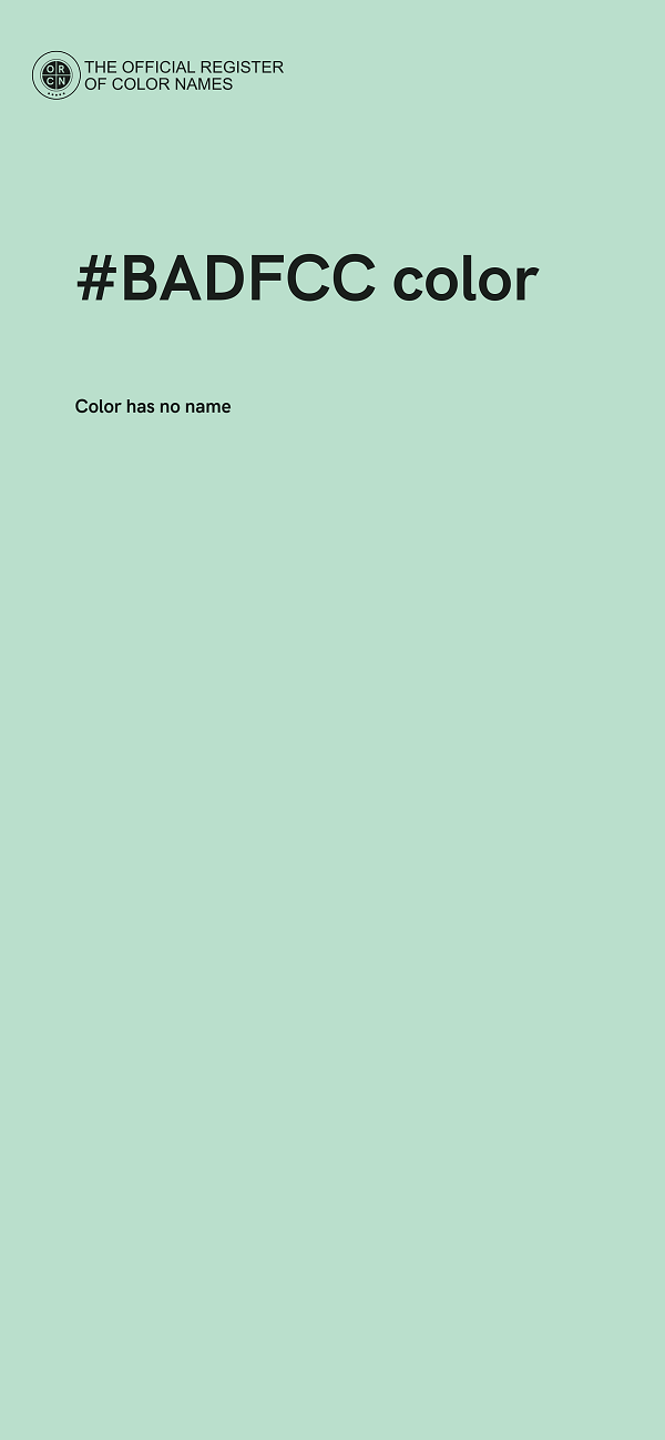 #BADFCC color image