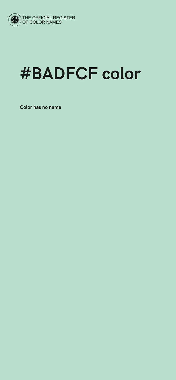 #BADFCF color image