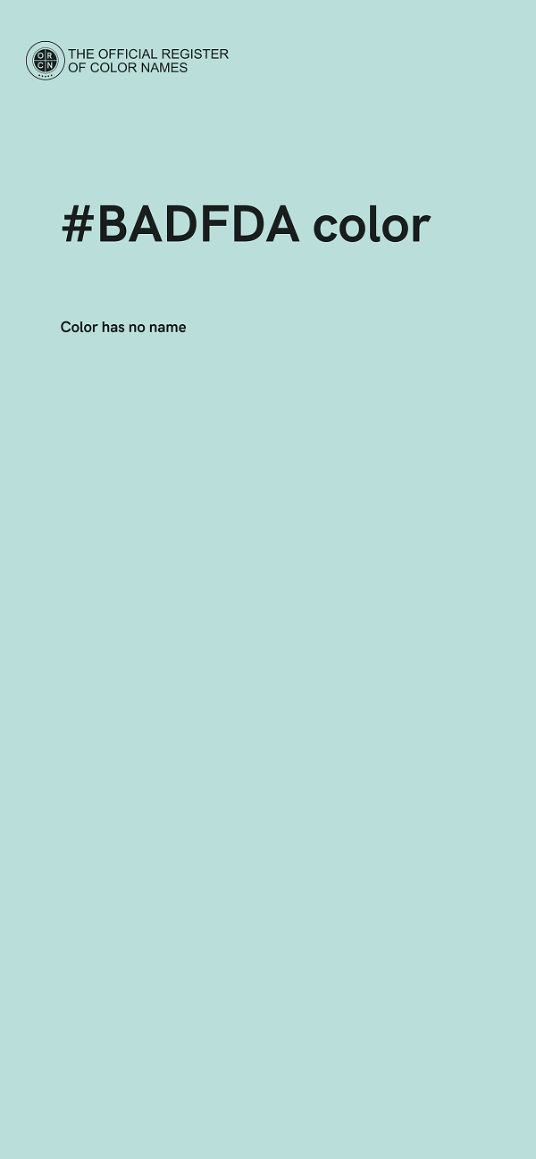 #BADFDA color image