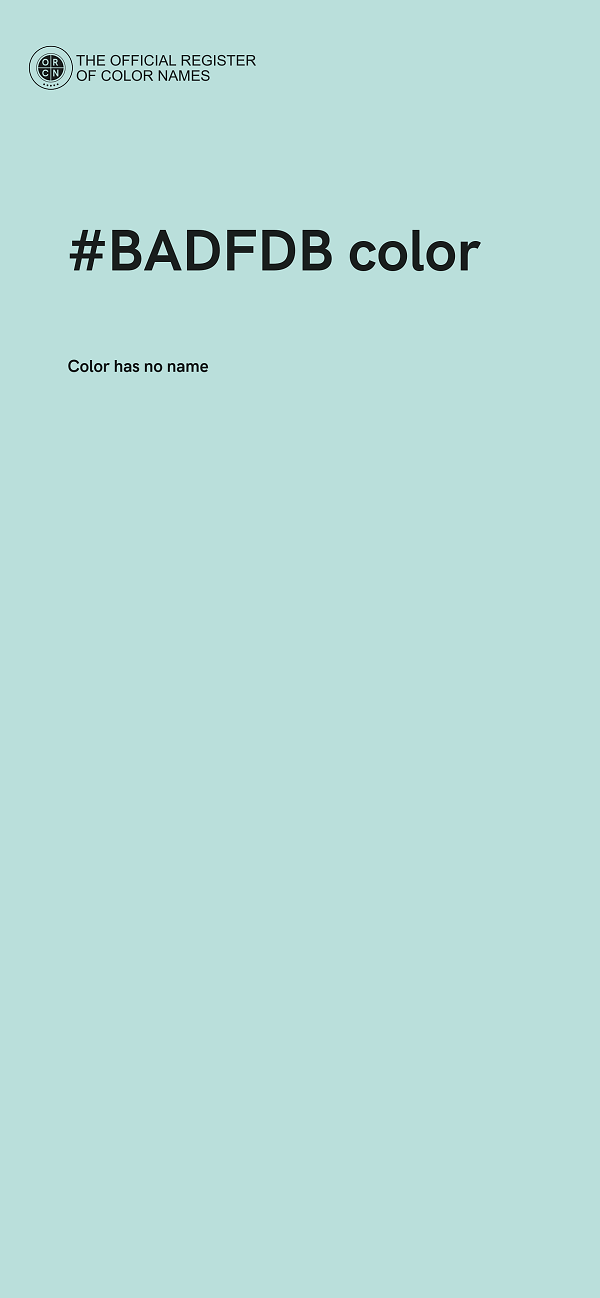 #BADFDB color image