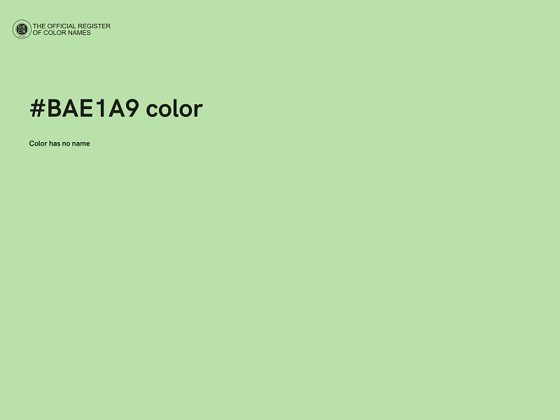 #BAE1A9 color image