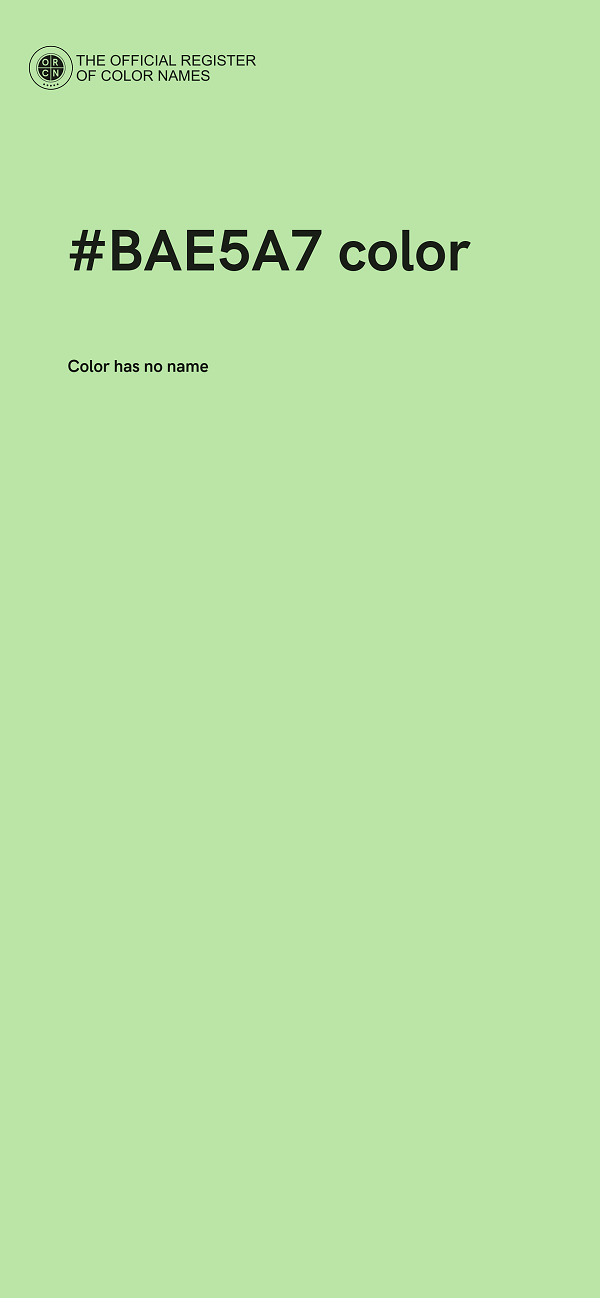 #BAE5A7 color image