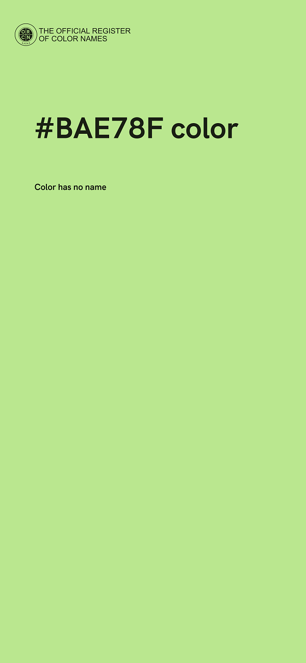 #BAE78F color image