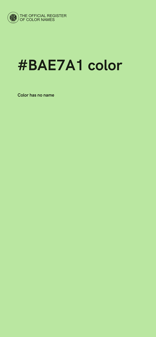 #BAE7A1 color image