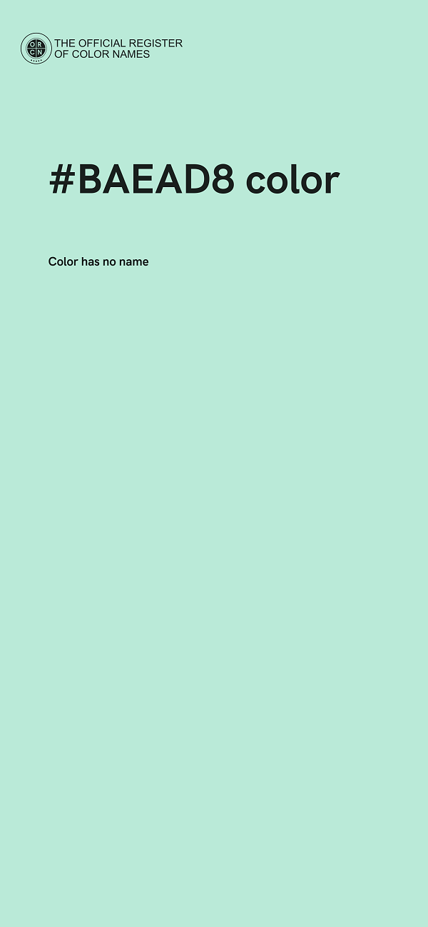 #BAEAD8 color image
