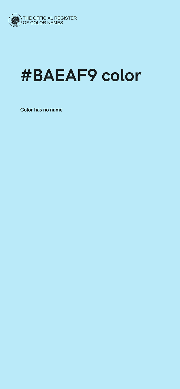#BAEAF9 color image
