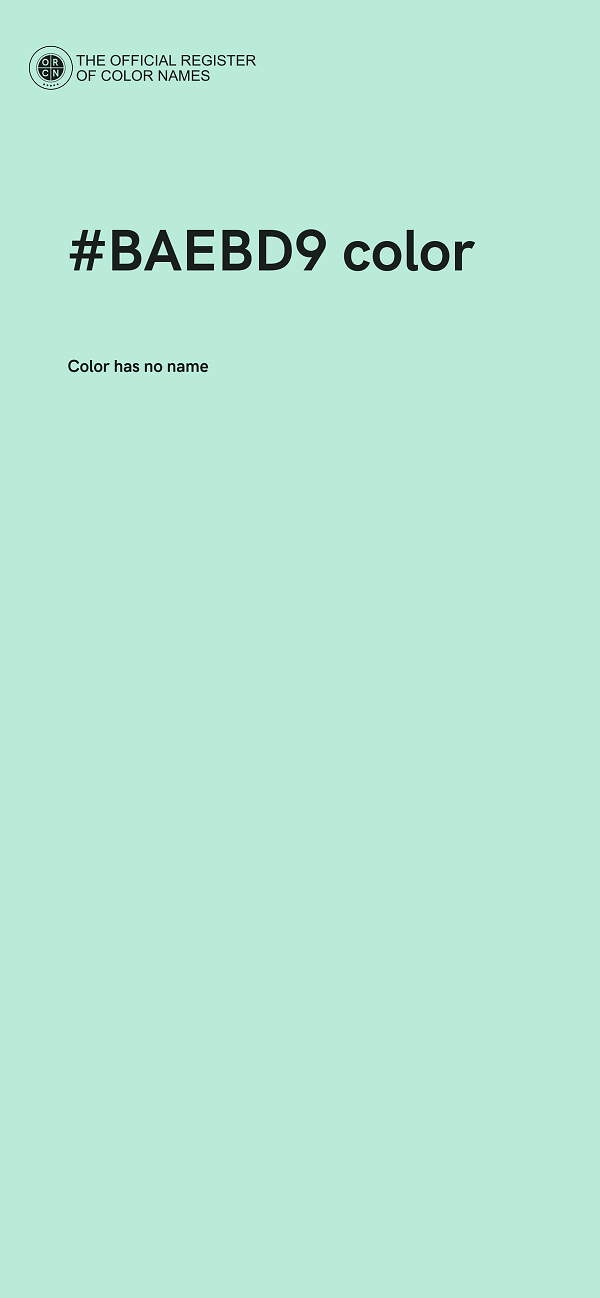 #BAEBD9 color image
