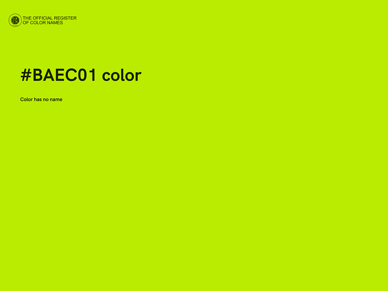 #BAEC01 color image