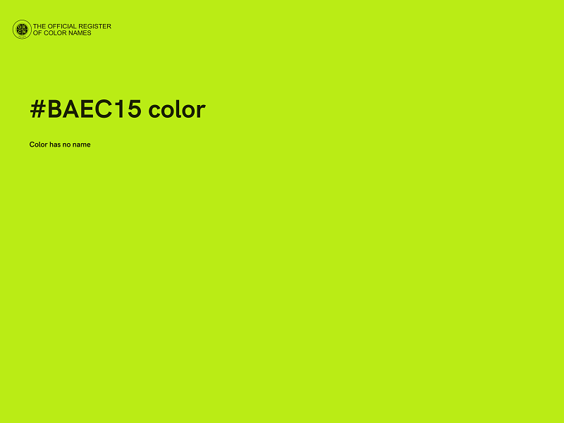 #BAEC15 color image