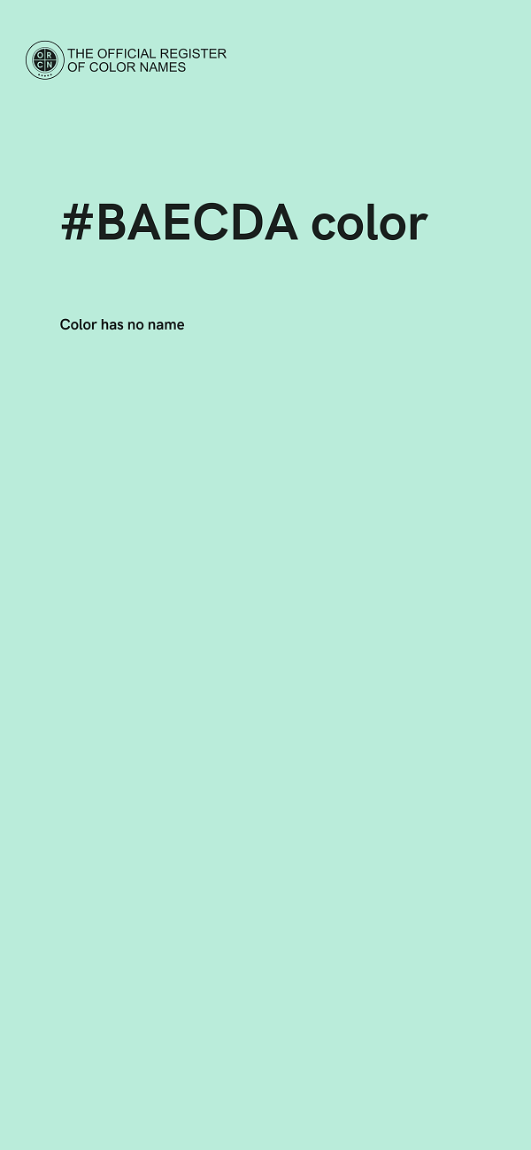 #BAECDA color image