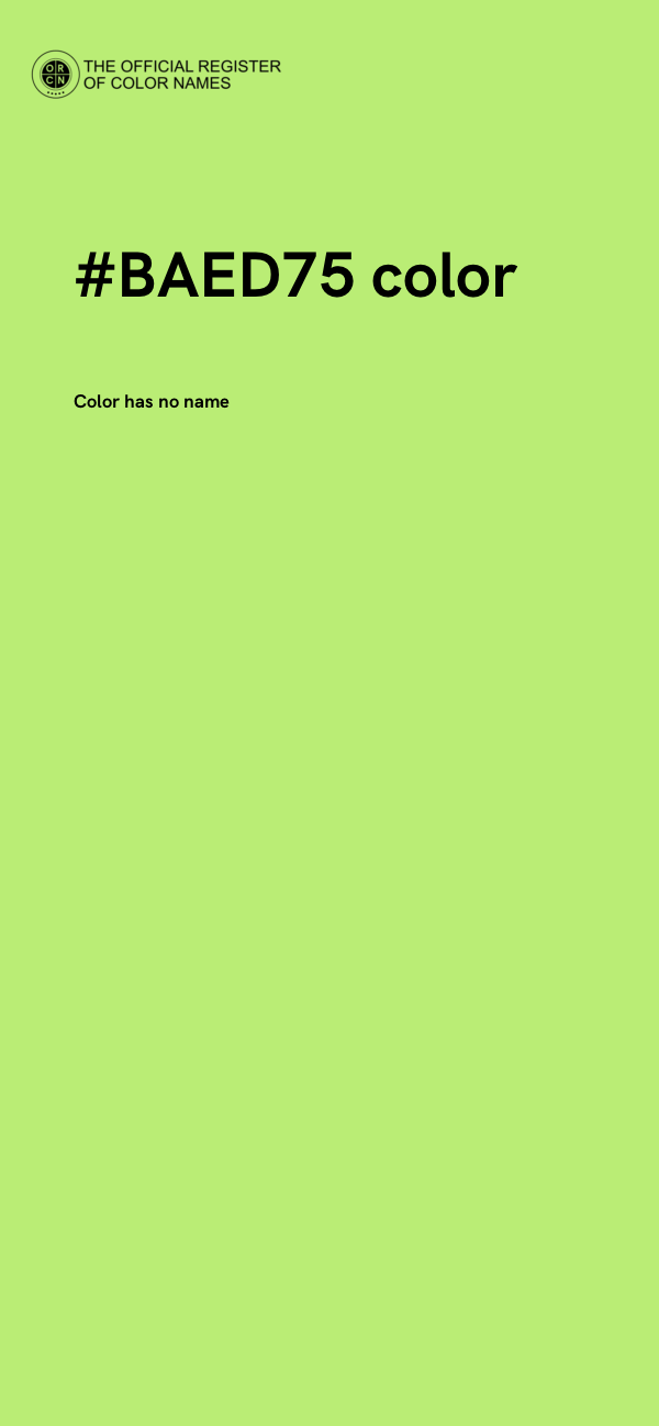#BAED75 color image
