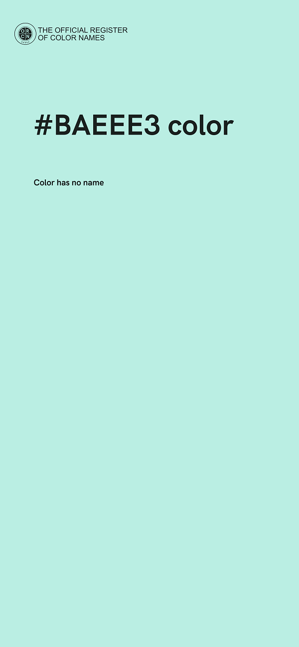 #BAEEE3 color image