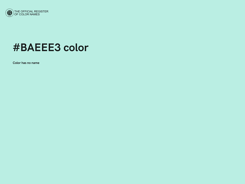 #BAEEE3 color image