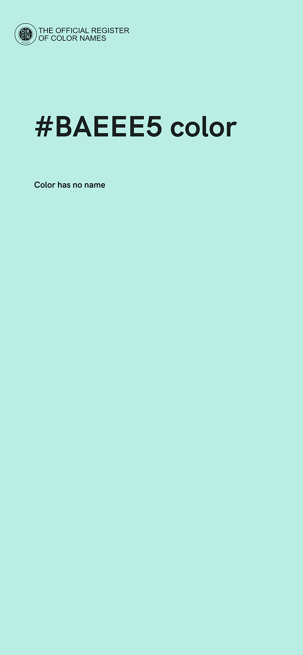 #BAEEE5 color image