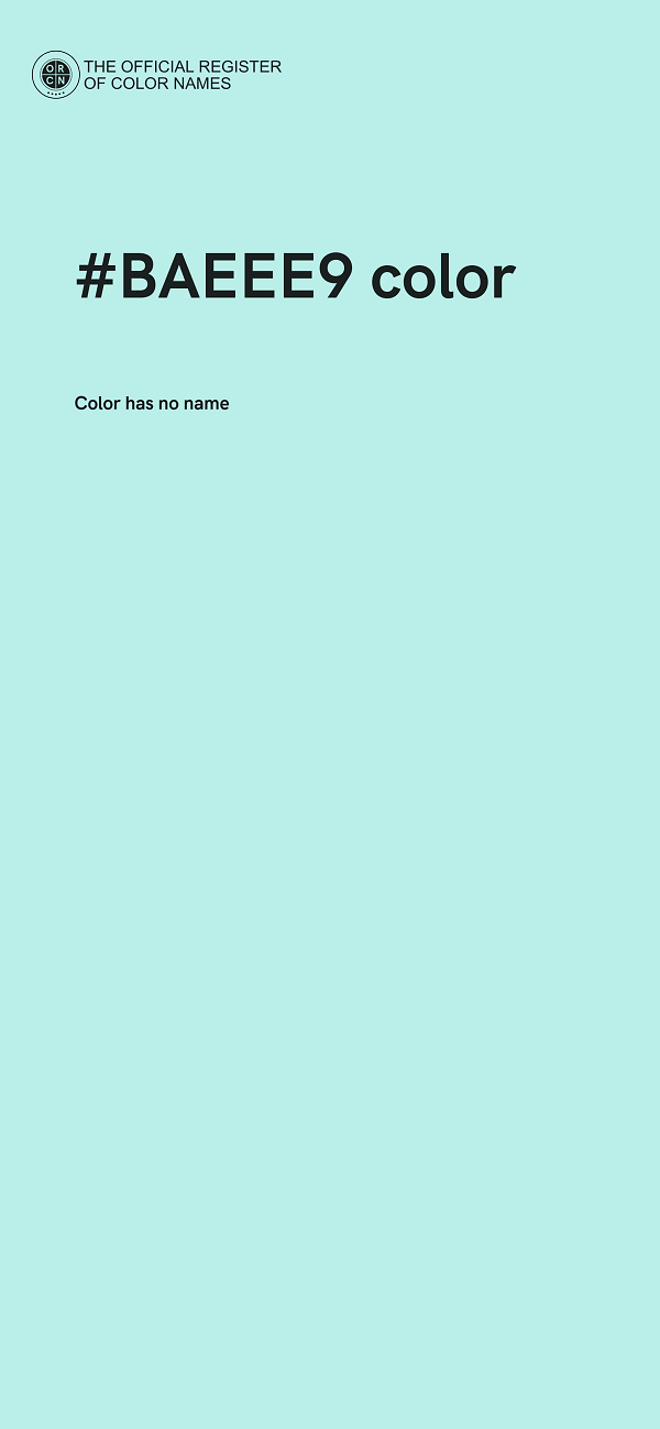 #BAEEE9 color image