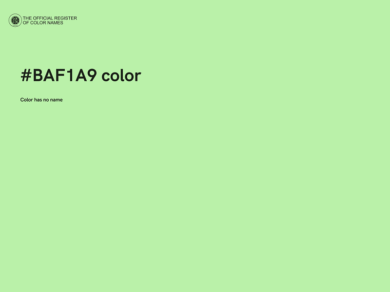 #BAF1A9 color image