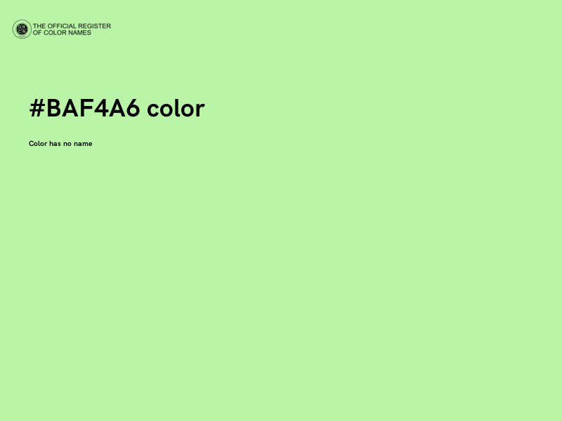 #BAF4A6 color image