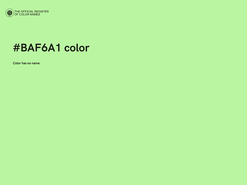 #BAF6A1 color image