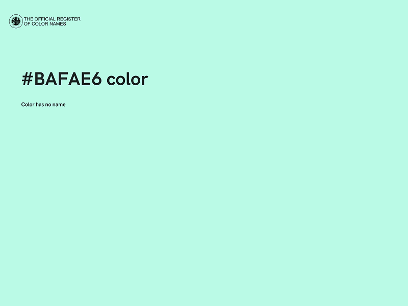 #BAFAE6 color image