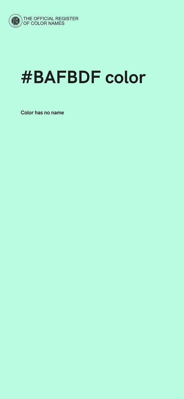 #BAFBDF color image
