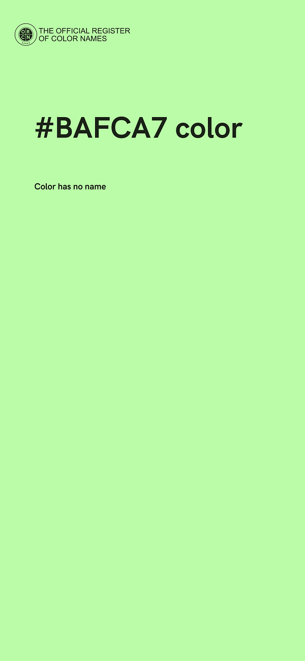 #BAFCA7 color image