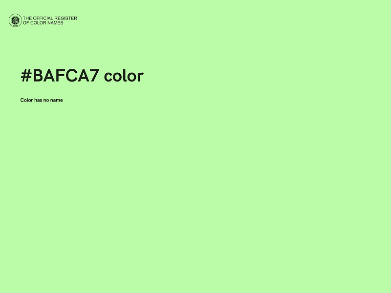 #BAFCA7 color image