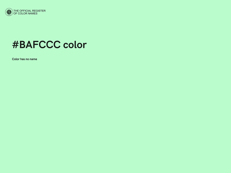 #BAFCCC color image