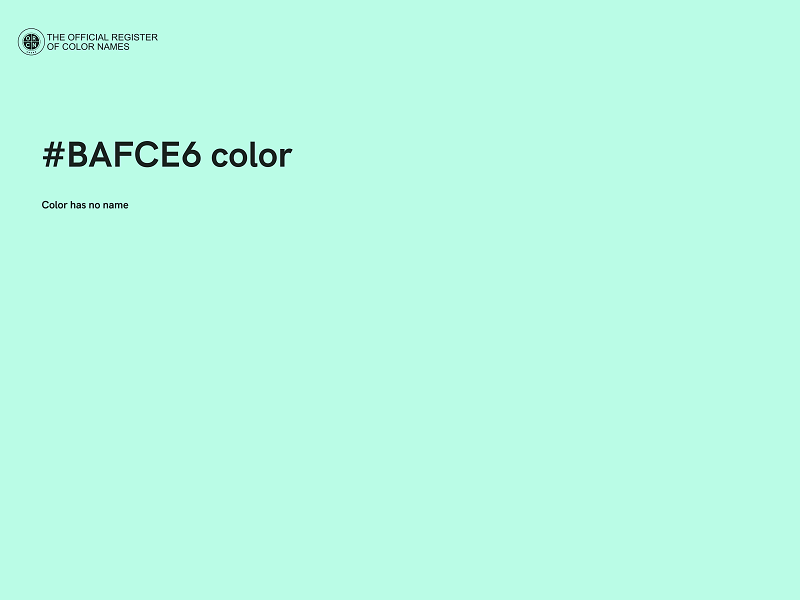 #BAFCE6 color image