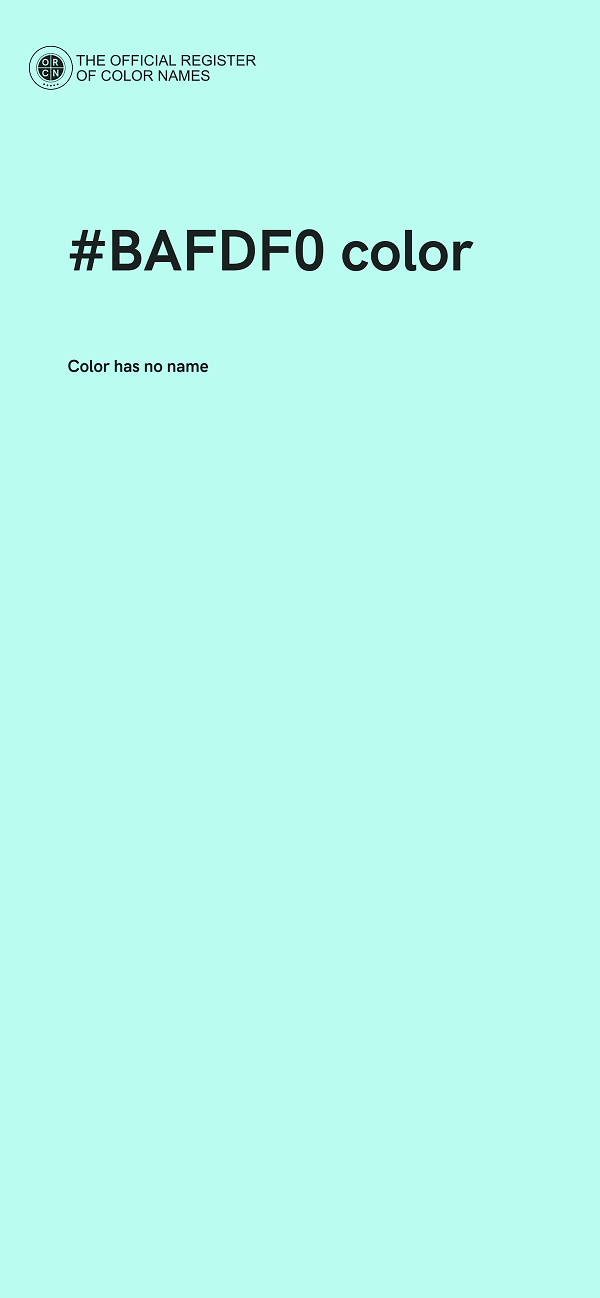 #BAFDF0 color image