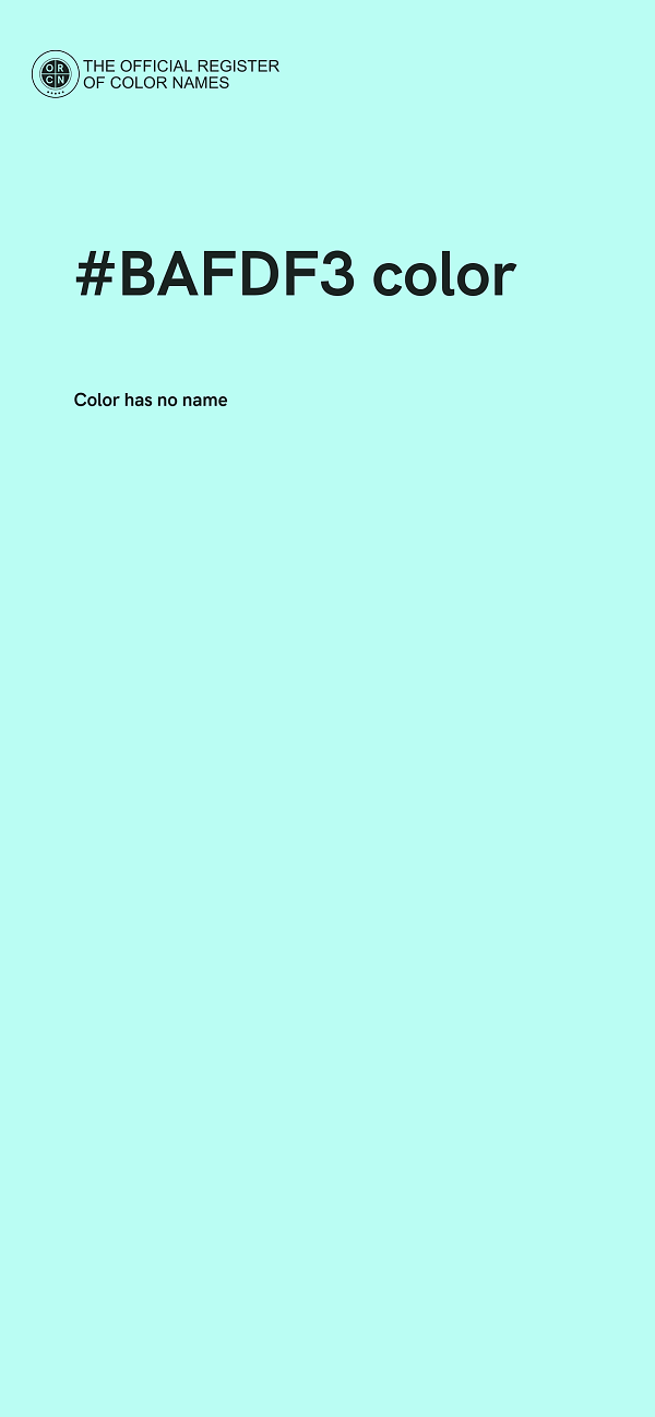 #BAFDF3 color image