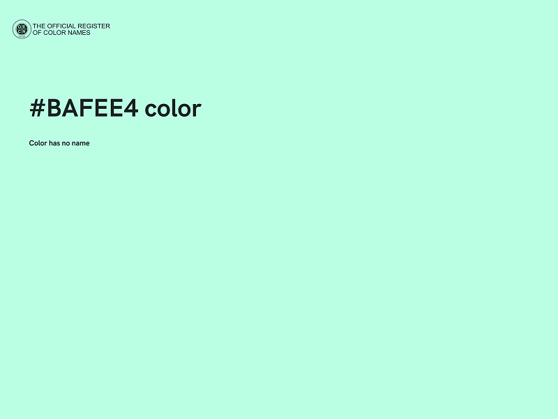 #BAFEE4 color image