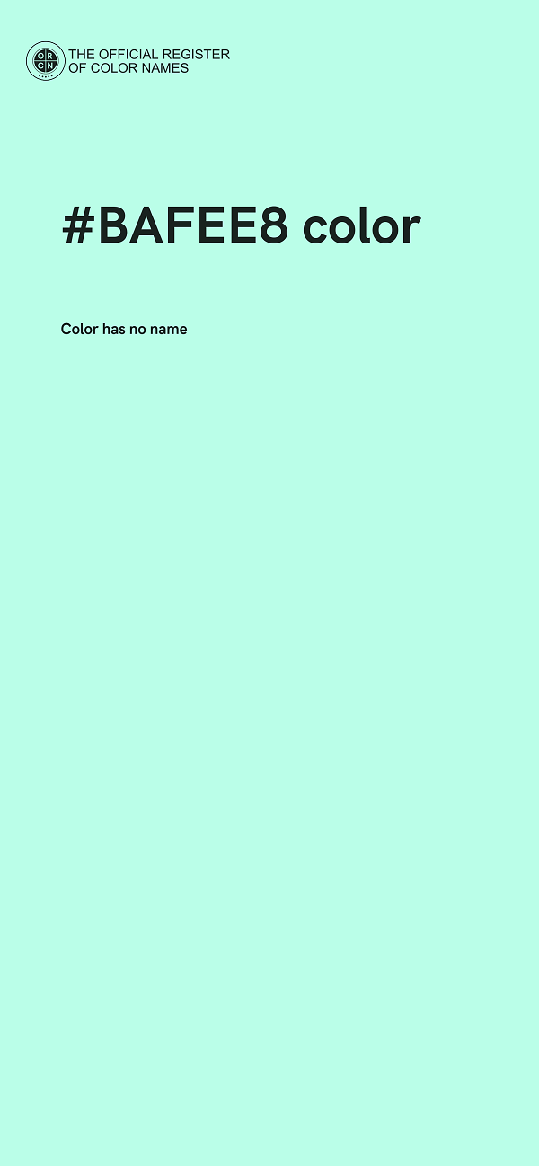 #BAFEE8 color image
