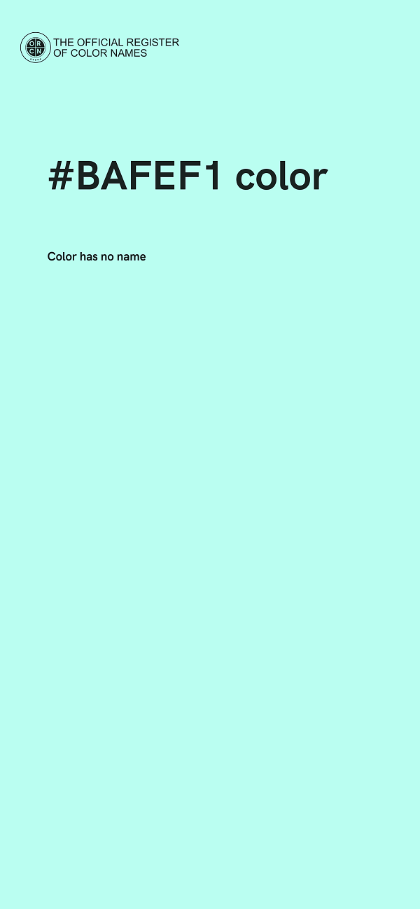 #BAFEF1 color image