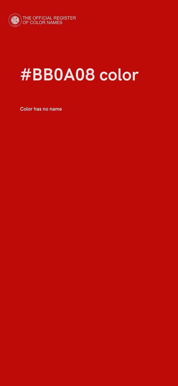 #BB0A08 color image
