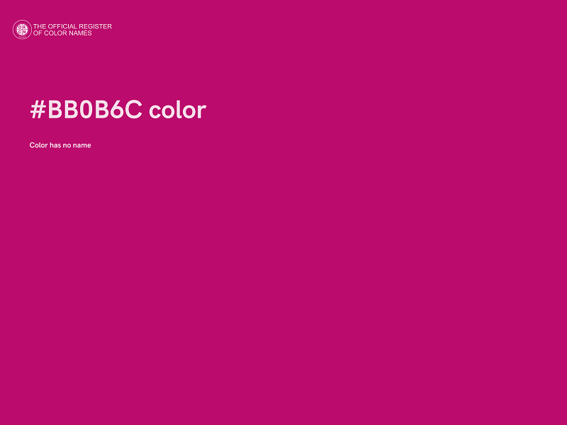 #BB0B6C color image