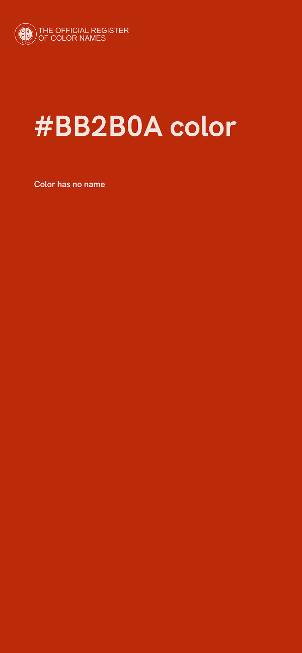 #BB2B0A color image