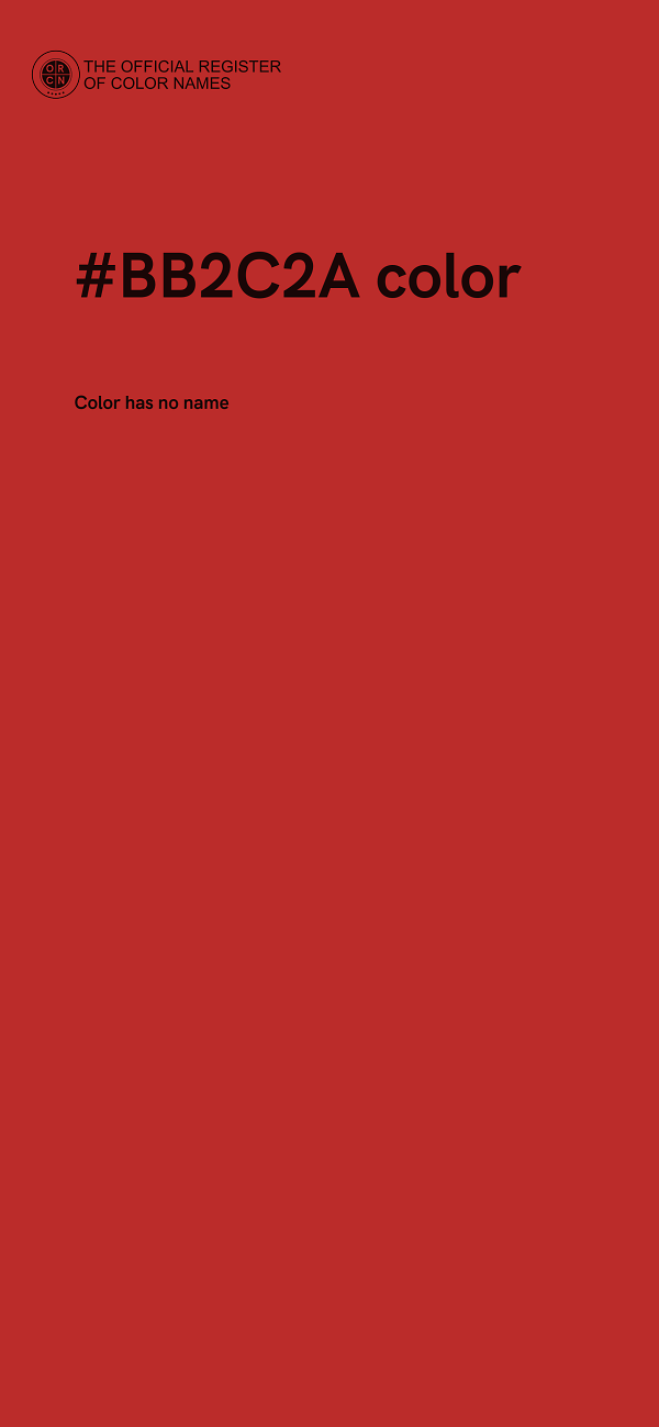 #BB2C2A color image