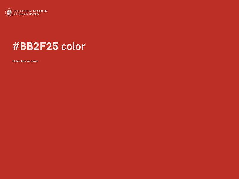 #BB2F25 color image