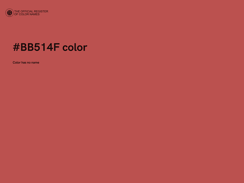 #BB514F color image