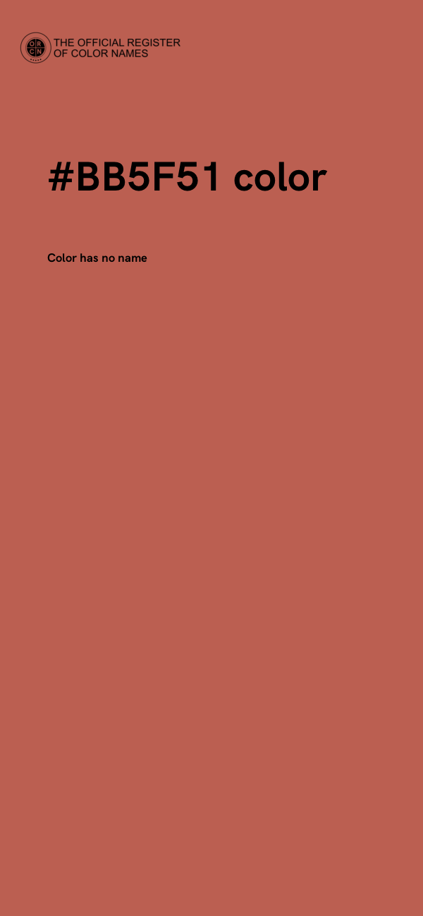 #BB5F51 color image
