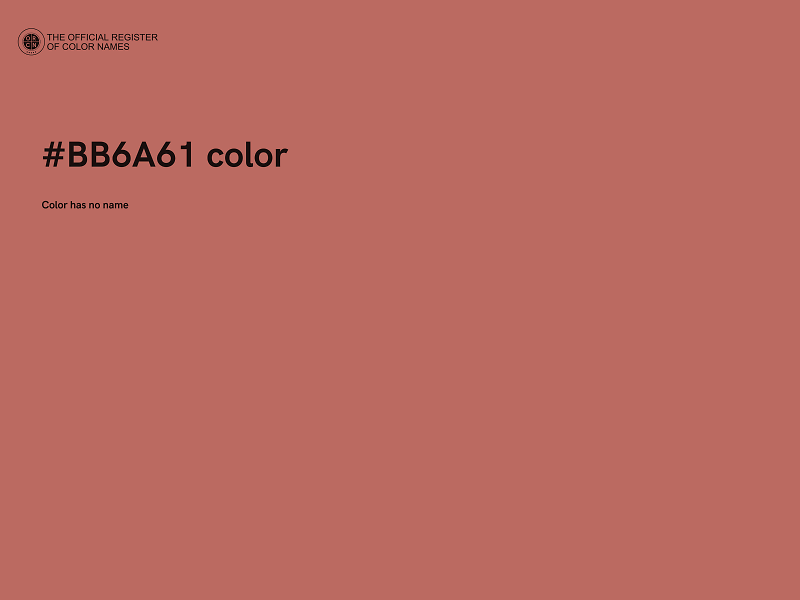 #BB6A61 color image