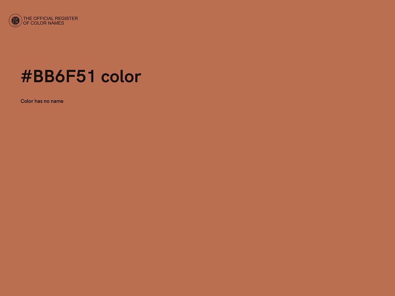 #BB6F51 color image