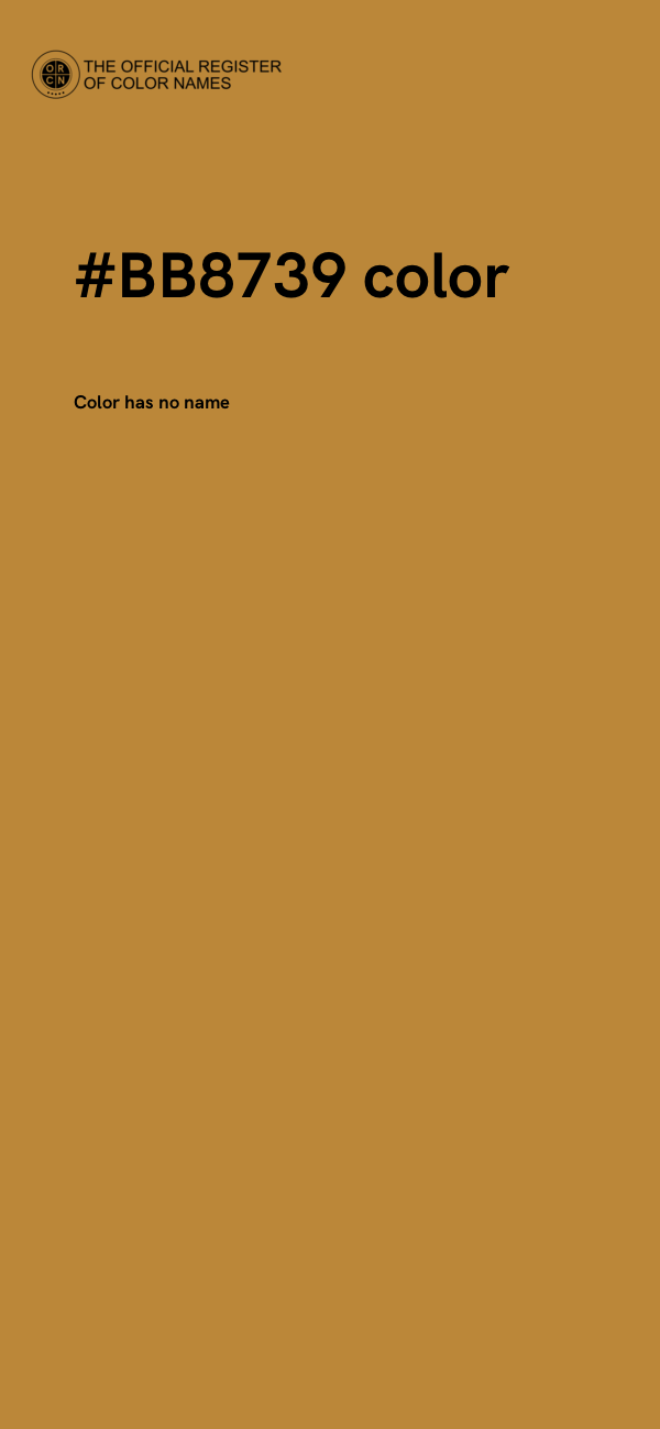 #BB8739 color image