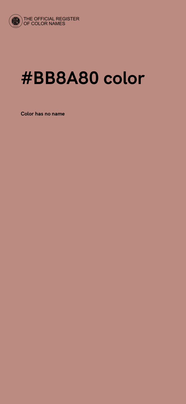 #BB8A80 color image